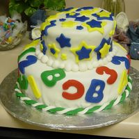 Crooked Cake This was the first fondant cake I made as well as my first attempt at a "crooked Cake"I did this cake for a friend for her baby...