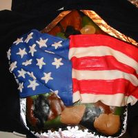 Dad's Birthday I got the idea for this cake from Sunflowerbagel on this site and the flag draping idea from cinnabrst. Made it for my dad's birthday...