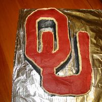 Boomer Sooner! Carved OU cake for my husband's birthday.