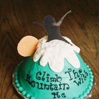 Cake For A Business Meeting their theme was "climb the mountain with mee". used large doll pan for the mountain. covered in bc with choc transferrs for...