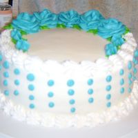 Blue Dots/side View this is the side of my class cake to show the dots I put on for add deco and demonstration