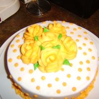 Rose Cake For Class I'm a new WMI and this is one of the cakes I made as demonstration for class. I'm a fall baby so I chose the organge/yellow color...