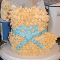 Baby Shower Bear/back backside of the baby shower bear to show the bow.