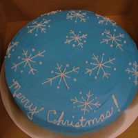 Snowflake Cake Buttercream icing, vanilla cake