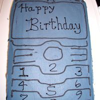 Cell Phone Birthday cake for my dad who works from home and constantly stays on the phone. First time......quite hard to estimate space freehanding.