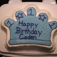 Boy's Crown Cake This is a Wilton Crown Cake in a boy's version with colors and style to match the decorations used for the child's 1st birthday...