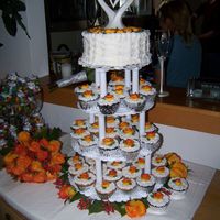 Circus Roses The cupcakes were filled with various fruit fillings, the cupcake tops were basketweave. The roses were made from royal icing and the red...