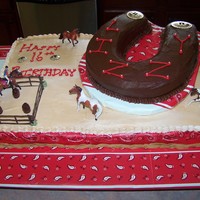 Western Theme Birthday Cake This was for a surprise 16th birthday and she loves and has a horse. She also does barrel racing and I used rootbeer barrels for the...