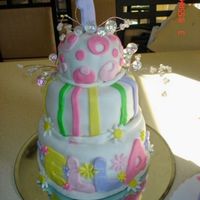 First Birthday This was the first multi layer cake I made. Its all covered in fondant.
