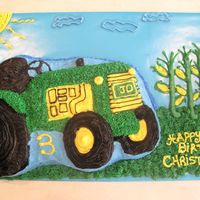 Tractor Cake Wilton tractor pan, buttercream icing !