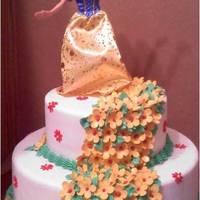 Snow White's Flower Path Covered in fondant, gum paste flowers. My customer brought me a picture and asked me to replicate it so I can't take credit for the...