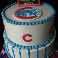 Go Cubbies! SMBC with fondant and gum paste decorations. This is probably one of my favorite cakes I've ever done