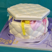 Sewing Box Thank you to M_Mischief for her inspirational cake and her U tube video for doing the quilting. Cake was a 10" cut into a hexagon....