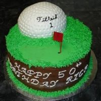 50Th Birthday Cake A coworker requested a golf cake for his dad's 50th birthday. This cake was inspired by kelleym.