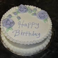 Cake Decorating 1 Course I took a cake deco 1 course at my local bakery.Here is my cake.They provided us with a cake already flat iced. I rushed to decorate it...