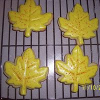 Fall Leaves My first attempt at cookie decorating and first time to use fondant. NFSC with MMF and sugar sprinkles.