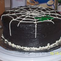 Spiderweb Just a fun cake for a Halloween party. Chocolate cake with peanut butter filling and chocolate buttercream.