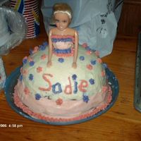 Sadie Barbie Cake Its made with a german chocolate cake mix and a funfetti cake mix