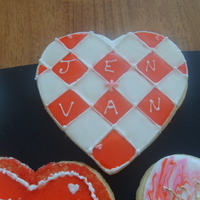 Valentine Cookies lemon sugar cookies with poured fondant icing