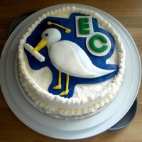 Graduation This single-tier two-layer cake is a white cake frosted with buttercream. It was made for a college graduation where the mascot was a...