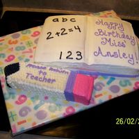 Teacher Birthday carved cakes all buttercream icing