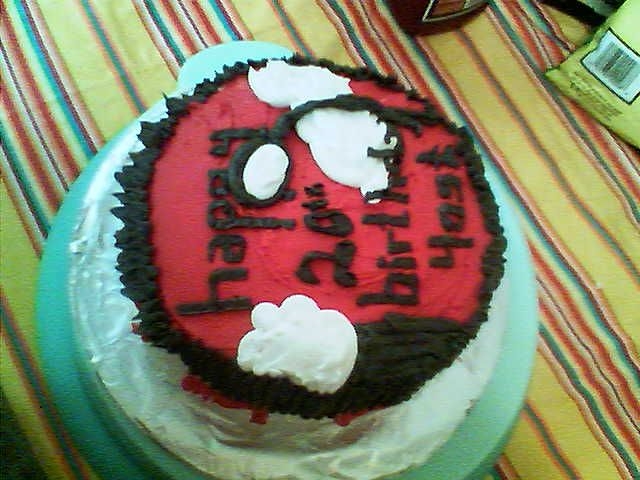 Yost's Cake My friend loves the band Streetlight Manifesto and requested a ska cake, so I modified one of Streetlight's graphics to make this cake...