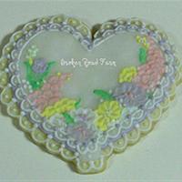 Brushed Embroidery Cookie My 1st attempt at brushed embroidery. I wasn't completely happy with how it turned out. I'll have to try again.