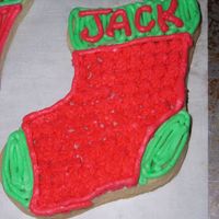 Stocking Cookie butter cookie, buttercream frosting.