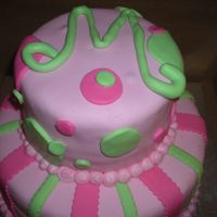 Mary's Birthday Cake, View 2 shows the top of Mary's cake. I think the dowels are poking out a little.