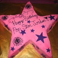 Pop Star Cake My daughter's 8th birthday cake. She wanted a pop star cake that went along with a Hannah Montanah theme. It ended up 2 feet by 2 feet...