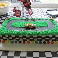 Nascar Theme This is a cake I made for my sons 4th Birthday, he is in love with the M&M nascar and requested I make him this cake =) I usually work...
