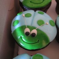 Bug Cupcakes Chocolate and Vanilla cupcakes topped with rolled buttercream