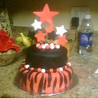 Hot Pink And Black Zebra Cake Made this cake for my sis 17 B-day it is my 1st time i make a cake with fondant used bc frosting and fondant with fondant accents