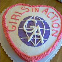Girls In Action Cake Gas Made a cake for the GAs group at church.