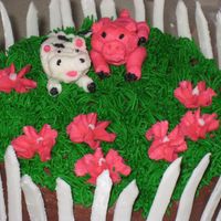 Pig And Cow Cake Pig and Cow birthday cake