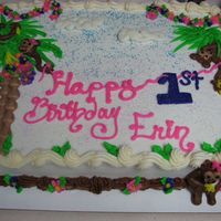 Girly Monkeys This was a friend of ours daughter's first b-day and she loves monkeys. It is all in butter cream, and lots of fun. Thanks for looking...