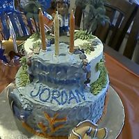 Combo Diego And Nemo Cake The 3 year old that I made this for loves Diego and Nemo so I thought of combining the 2 characters on a cake. This is my first 2 tier cake...