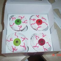 Eyeball Cupcakes These were fun to make, I used gummy lifesavers!!