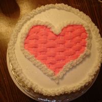 Basket Weave Heart Cake 