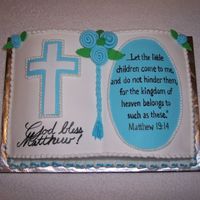 Baptism Book I used an anitique book pan to make this cake. A lady gave the pan to my aunt and she passed it on to me. It took two mixes to fill it....