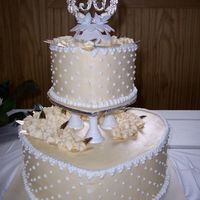 50Th Anniversary My first heart-shaped cake. Icing those to the point are a pain! This is my first attempt at actually making rosebuds on a cake. Those...