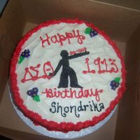 "fortitude" Red Velvet A cake fit for a Delta. Red Velvet Icing with Delta Decorations. Birthday Girl is a memember of Delta Sigma Theta Sorority Inc.