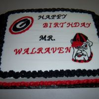 Uga Fan Birthday Cake My assistant principal is a Georgia fan. I made this cake for his birthday