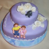 Anniversary Cake For A Friend Wanted to try some figures... learned a lot. Thanks to littlegrahamcracker... I tried to copy your kitties!! Cake covered in MMF but used...