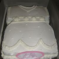 Daughter's Baptism This was my daughter's baptism cake I made. I didn't want a traditional cross so I tried my hand at a dress.