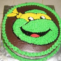 Ninja Turtle nephews birthday cake. My sis-in-law told me to make it a yellow ninja turtle and come to find out there is no yellow ninja turtle. My...