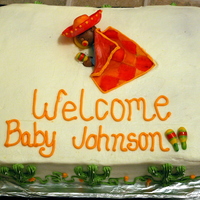 Mexican Baby Shower I'm not normally a fan of sheet cakes, but this one I really was happy with. The baby was seriously a ton of fun to make with his...