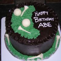 Golf Birthday Cake This cake was for my dad's best friend who is a golf maniac. It is chocolate cake w/ whipped chocolate ganache and Toba Garrett's...