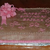 Brown And Pink Chocolate cake with chocolate buttercream.