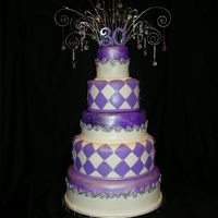 My Regal Purple Cake For My Friends 30Th Bday This was the largest cake I have done to date! 5 tiers. 4,6,8,10,12. Top tier was dummy to support my topper. My topper was all crystals on...
